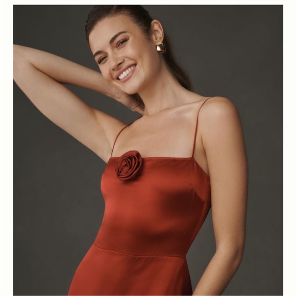 ⭐️Reformation Frankie Silk Dress Rosette⭐️ - Picture 7 of 16